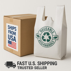 White T-Shirt Grocery Bags 1/6 Large – Extra Heavy Duty 21×11.5×6.5 – Bulk Packs