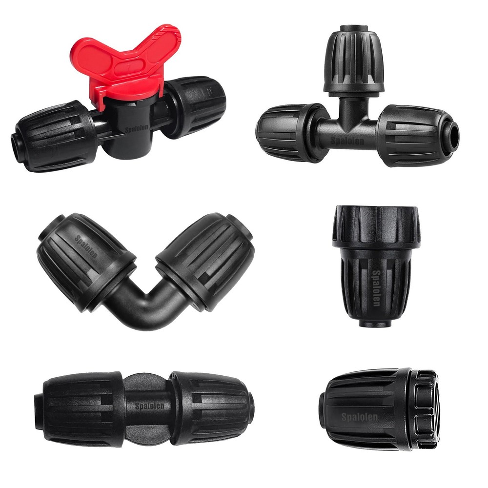 24 Pack 1/2 Inch Drip Irrigation Fittings Kits, 3/4″ to 1/2″ Adapter and Tee …