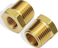 2Pcs 1/2 Inch NPT Male to 1/4 Inch NPT Female Reducer Brass Pipe Hose Tube Fitti