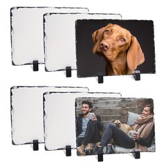 15Pcs/Pack 7.87″x11.8″ Sublimation Photo Slate Rock Plaque Blanks w/ Holder USA