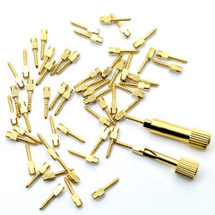 30 Pcs Dental Screw Post Plated 24K Gold Conical Refill S/M/L/XL For Root Canal