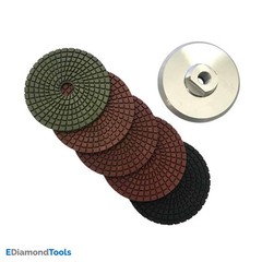 Wet Concrete Polishing Set (5pc) #50 100 200 400 800 Grit w Aluminum Backer Pad