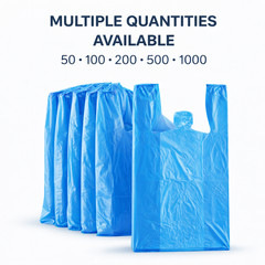 Bags 1/6 Large 21 x 6.5 x 11.5 Blue T-Shirt Plastic Grocery Shopping Bags F&S