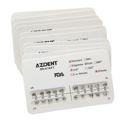 AZDENT 20pc/Kit Dental Orthodontic Bracket Braces Standard Roth .022 Hooks 3-4-5