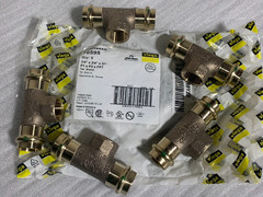 VIEGA PROPRESS TEES w/ PROLINE DRAIN VALVES QTY (2) 3/4″ male x 3/4″ HOSE *NEW*