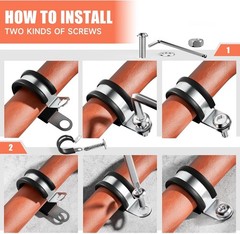 24PCS 1/2 Inch Stainless Steel Cable Clamps with Rubber Cushion Insulated Pipe C