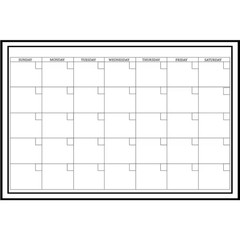 24 In. X 36 In. White Monthly Calendar Memo Board