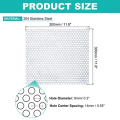 20GA 11.8″x11.8″ Round Hole 304 Stainless Steel Perforated Sheet