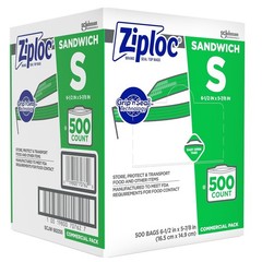 Ziploc 682255 Resealable Sandwich Bags 1.2Mil 6 1/2 X 6 Clear Of 500 Sjn682255