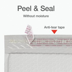 Bubble Mailers, 4 x 8 Shipping Envelopes, Self-Seal, Durable White Padded Env…