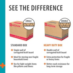 (10 pack) Pen+Gear Medium Moving Boxes, 22 in. L x 13 in. W x 15 in. H, Kraft