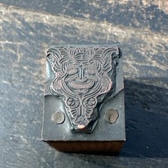 Print Block ( Smiling Face, Tribal Scene ) Copper Face