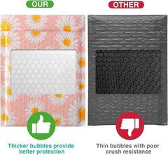 Jiaro Pack Cute Daisy Bubble Mailer Flower Padded Envelope Mailing 6×10″ 100Pcs