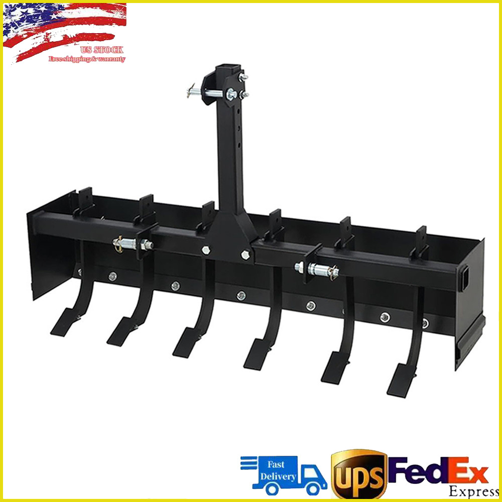 55″ Tow Behind Box Scraper 3-Point Quick Hitch Box Blade For Category 1 Tractor