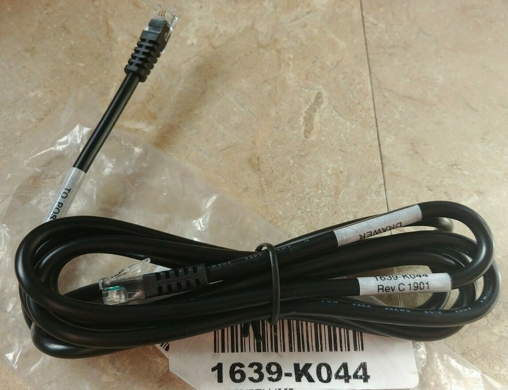 NCR 1639-K044 Kick Cable Cord for M-S 12 Volt 12V Cash Drawer Fits Aloha CB10321