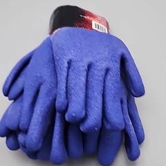 BOSS UNISEX ADULT FLEXI GRIP KNIT WORK GLOVES BREATHABLE sz L BLUE WHITE 3 PACK