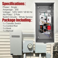 200A Single Phase ATS for Generac RXSW200A3 Replacement