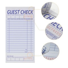suituts 24 Pack Guest Check Book Board/Pads, Double-sided(24 books), White