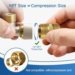 1/2 Inch Npt Brass Nipple Male To Pipe Fitting Adapter, Inch, Gold
