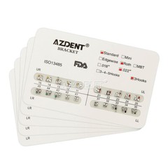 10 Packs Dental Orthodontic Bracket Brace Standard Roth 022 Hooks 3 Metal AZDENT