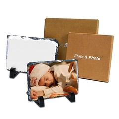 15Pcs/Pack 7.87″x11.8″ Sublimation Photo Slate Rock Plaque Blanks w/ Holder US