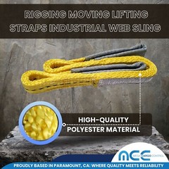 1 Pack 1″ x 3ft 2 Ply Polyester Flat Eye Lifting Sling Strap Web Sling 3100 lbs