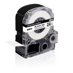2PK Compatible with EPSON K-Sun 224BW 224BWPX 24mm Tape Black on White Label