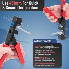 Everest 45Term – 45° Angled Speed Termination Keystone Tool Time Saver Network