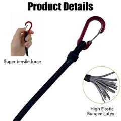 5 Types Stretch Elastic Ropes 8MM Bungee Cords with Hooks Lightweight Bikes Tie