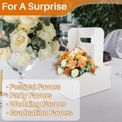 2 Cup Drink Carrier with Handle – 12Pcs Disposable Paper Cardboard Coffee Cup