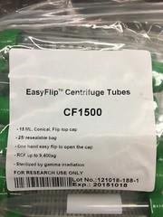 CELLTREAT EasyFlip Centrifuge Tubes CF1500 15ML Conical Flip Top Lot 5 PKS