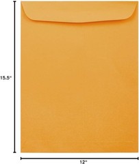 12 x 15 1/2 Open End Catalog Commercial Envelopes – Brown Kraft Manila – 25/Pack