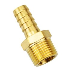 Brass Hose Barb Fitting -3/8 Inch Barb to 1/2 Inch Male NPT Adapter（Pack of 5）