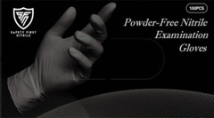 Case of Black Nitrile Gloves: Latex-Free and Powder-Free (10 boxes / 1000pcs)
