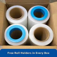 18″ x 1500′ 80 Gauge 4 Rolls Pallet Wrap Stretch Film Hand Shrink Wrap 1500FT