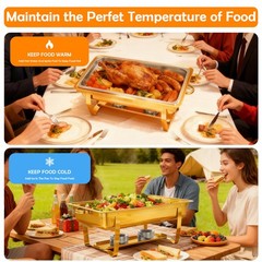 8QT Chafing Dish Wedding Buffet 316 Stainless Steel Chafer Catering Full Size