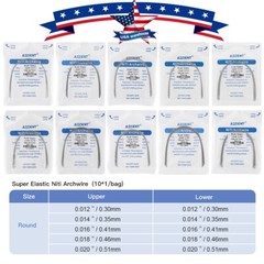 AZDENT Dental Orthodontic Braces Brackets Mini Roth.022 Hook345/Arch Wire Nature