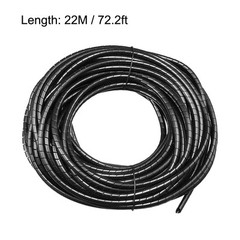 2.8mm Flexible Spiral Tube Cable Wire Wrap Manage Cord 22M Black