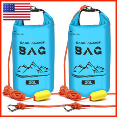 Calpalmy 2-Pack 20L Sand Anchor Bag 2-In-1 Jet Ski Anchor Floating Buoy And
