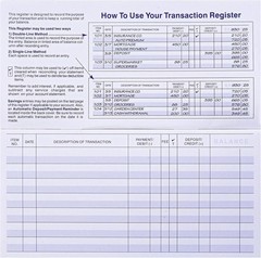 24 PCS Check Registers for Personal Checkbook, Easy to Read Checkbook Register