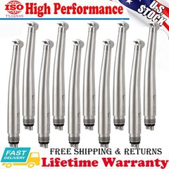 10x Triple Water Spray Dental High Speed Handpiece Push Button 4 Holes Autochuck