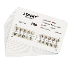 Dental Ortho Metal Brackets Mini / Standard / MBT 018 / 022 345 Hooks AZDENT