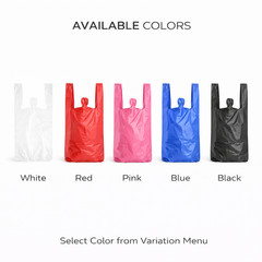 Grocery T Shirt Carryout Bags Plain White Retail Bags 21×6.5×11.5 0.51 mil