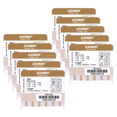 AZDENT Dental Endodontic Gold Taper NITI Rotary Files Engine Use 25mm 6PCS/Packs
