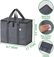 2 Pack Cooler Bag and Insulated Grocery Bags for Food Delivery, Collapsible Cool