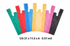 Grocery T Shirt Carryout Bags Plain White Retail Bags 21×6.5×11.5 0.51 mil
