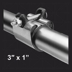 1 in. x 3 in. Long 1-Bolt IPS Pipe Repair Clamp, Stainless Steel