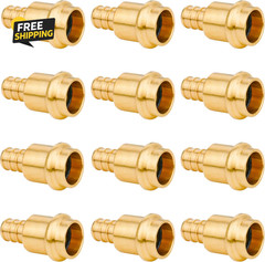 12 Pack 1/2″ Press Pro Press X 1/2″ PEX Adapter Crimp Fittings Brass