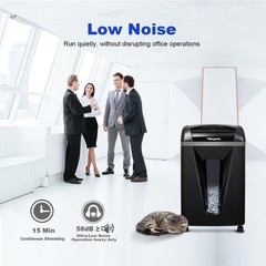 15-Sheet Paper Shredder with 58dB Quiet Operation, P4 Cross-Cut Security for …