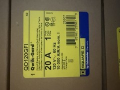 Square D QO120GFI 20A 120V 1-Pole GFCI Circuit Breaker, Pack of 10